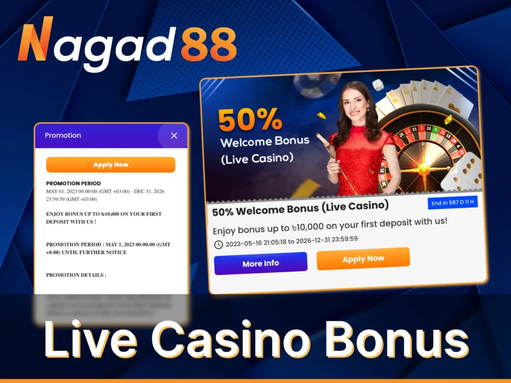 NAGAD88 live casino bonus
